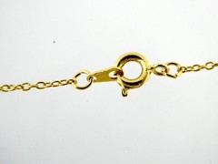 Vintage Goldtone Metal Ruby and Opaline Glass Pendant Necklace 3g 17.75 Inches