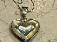 Vintage 925 Sterling Silver Marcasite Pave Heart Pendant Necklace 18″