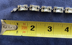 VTG 15.5″ Choker Collar Necklace Silver Tone Clear Rhinestone Chain Hook