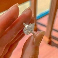 3.50Ct Pear Cut Lab-Created Diamond Anniversary Wedding 14K White Gold FN Ring