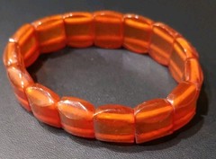 Antique Bracelet Natural Baltic Amber Cognac Chunky Carved Beads