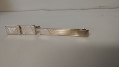 Vintage Signed Hickock USA tie bar & set cuff links and tie bar clasp