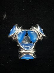 Sterling & Blue Lucite Brooch Pin AND Dress Clip Uncas Mfg. Co MCM Deco Design 2