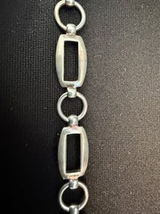 Vintage Thailand Sterling Silver Chunky Chain Link Design Bracelet 7.5″