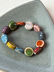 Colorful Purple Green Red Blue Yellow White Orange Glazed Round Ceramic Pottery