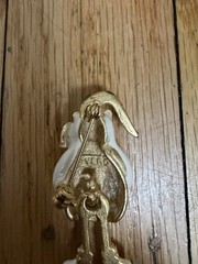 Vtg VERO Gold Tone Enamel POLAR BEAR Christmas Candy Cane Santa Pin Brooch