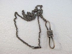 Unisex Vintage Pewter Knotted Rope Pendant Necklace