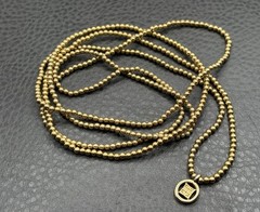 Givenchy 80s Logo Charm Beaded Ball Chain Gold Tone Necklace Or Bracelet 36″