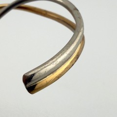 Vintage Sergio Lub California Handmade Brass Wave Twist Cuff Bracelet Two Tone