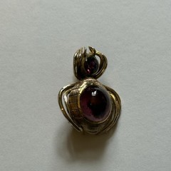 Vintage 14K Yellow Gold Rhodolite Garnet Spider Beetle Insect Brooch Pendant