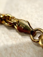 VTG KC Gold Vermeil Choker Necklace Chain Rope 925 Sterling Silver Italy Twist
