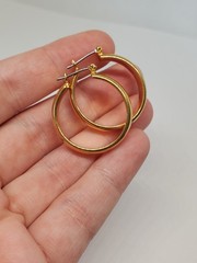 Vintage Napier Gold Tone 24mm Hoop Earrings