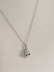 Vintage Sterling Silver & Pearl Bell Pendant Necklace