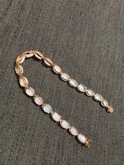 Vintage SOLID 14KT Gold Stamped 7″ Bracelet 5.2 Grams Opal New Old Stock