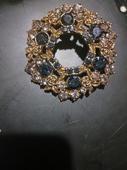 Blue Sapphire Brooch (Man Made)