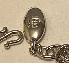 Givenchy Silver Plated Metal Necklace Chain Vintage 1980s Signed Collar