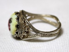 Vintage Russian Hand Painted Enamel Rings 3 Variation Finift Technique #85,86,90