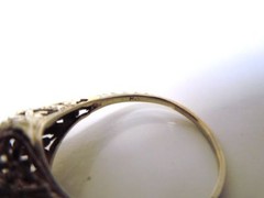 Antique Art Deco Diamond .32 ct tw 14 kt White Gold Ring* GAL Appraisal*Gift Box