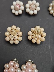 Lot Of 6 VTG faux pearl clip on earrings made in Japan please refer to photos