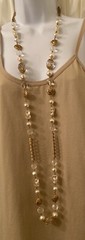 Vtg Miriam Haskell Signed Faux Pearl Lucite Ornate Russian Gold Beaded Necklace