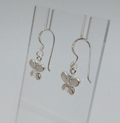 VTG 925 MOP Butterfly Earrings 1in Drop Sterling Silver Mother of Pearl Inlay