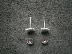 Star with Clear Crystals Vintage Sterling Silver Stud Post Earrings 2.7g