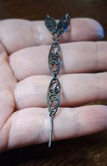 Antique Victorian 800 Silver Filigree Chain 31-32″ Missing Bead See Pics/Descrip