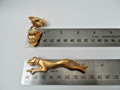 Vintage Jackie Collins PANTHER Big CAT set Brooch Clip on Earrings