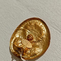 Vintage Chanel Plain Gold Irregular Shaped Faux Pearl Clip-on Earrings