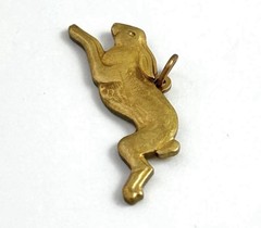 Vintage Rabbit Charm Necklace Pendant Running Rabbit Bunny Brass Jewelry