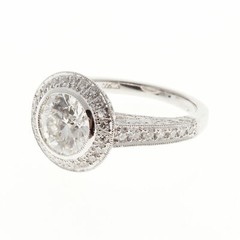 Peter Suchy European Ideal Cut Diamond Ring Platinum Micro Pavé