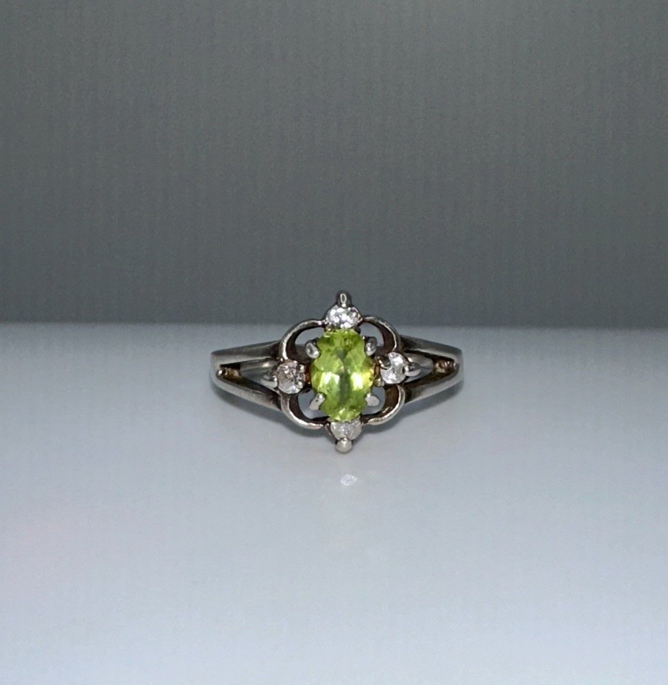 Vintage Periodt Cubic Zirconia Sterling Silver Ring