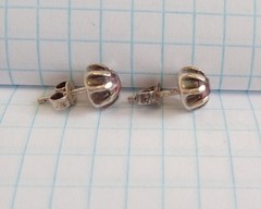 Vintage Beautiful Earrings Purple stones Sterling Silver 835 test Women Jewelry