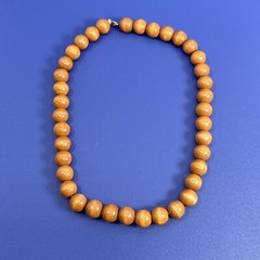 Lot of 3 Vtg Mixed Material 15″ Choker Strand Necklaces Glass Wood Plastic Stone