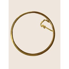 ✨ VTG ETCHED STARBURST DIAMOND CUT HINGE BANGLE BRACELET GOLD TONE SAFETY CHAIN