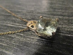 VTG Modern Thailand 925 Chain 17″ Necklace Pale Blue Stone Sterling Pendant