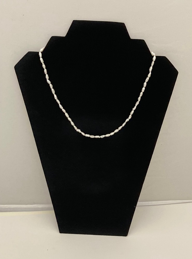 Vintage 17 in Lustrous Freshwater Cultured Natural Baroque Rice Pearl Necklace