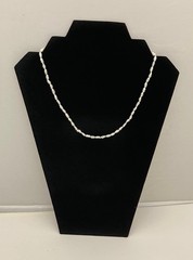 Vintage 17 in Lustrous Freshwater Cultured Natural Baroque Rice Pearl Necklace