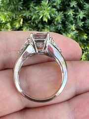 VINTAGE 14K WHITE GOLD AQUAMARINE RING ENGAGEMENT ANNIVERSARY HEAVY CHUNKY