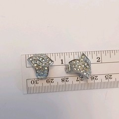 Landau Vintage Clip On Earrings Silver Pave