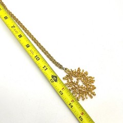 Vintage Gold Tone Brutalist Abstract Coral Textured Statement Pendant Necklace