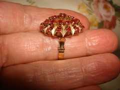 Vintage Stamp 14k Yellow Gold Ruby Rubies Now 13k Hand Made Harem Huge Ring 8.25