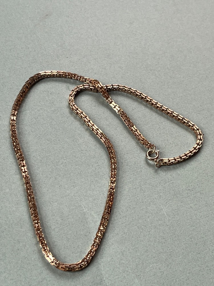 Vintage Mesh Cube Goldtone Chain Necklace – 17 inches in length x 1/8th’s inches