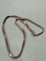 Vintage Mesh Cube Goldtone Chain Necklace – 17 inches in length x 1/8th’s inches
