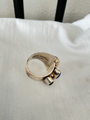 VINTAGE LINDA JOHNSON 3 stone STERLING SILVER 925 RING SOUTHWEST