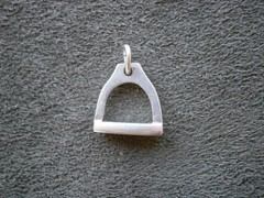 Stirrup Iron Horse Riding Vintage Sterling Silver Bracelet Charm Pendant 1.5g