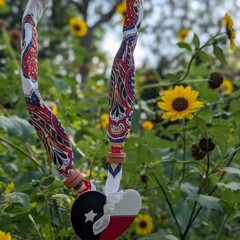 TEXAS Love Southern Bandana necklace clay ceramic beads handmade art July 4