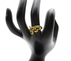 VTG MCM Bronze Brass Brutalist Abstract Twist Size 8.5 Ring Unisex 1970s