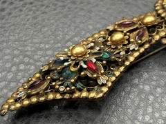 Vintage HUGE Korda Thief of Bagdad Scimitar Sword Brooch Enamel Rhinestone