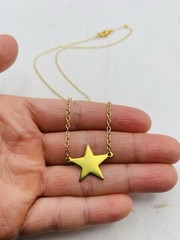 Vintage Gold Tone Celestial Star Charm Dainty Everyday Dainty 16” Necklace